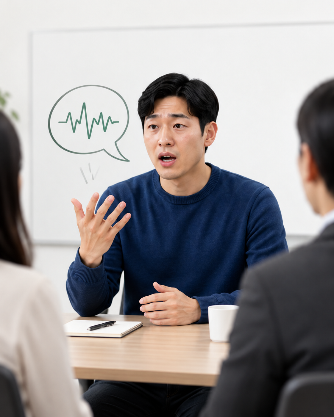 발음이 뭉개지거나  목소리가 얇고 힘없는 분